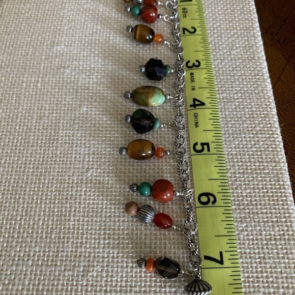 Sincerely Southwest Sterling Multi Gemstone Magnetic Charm Bracelet - Picture 2 of 5